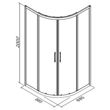 AM.PM Душевая кабина без поддона Joy Round 90 (W95G-301-090CM)